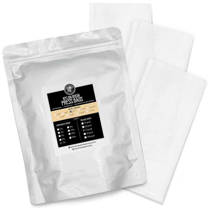 Gutenbergs Dank Pressing Co. 4" x 7" Rosin Bags, 75 Micron - Pack of 25