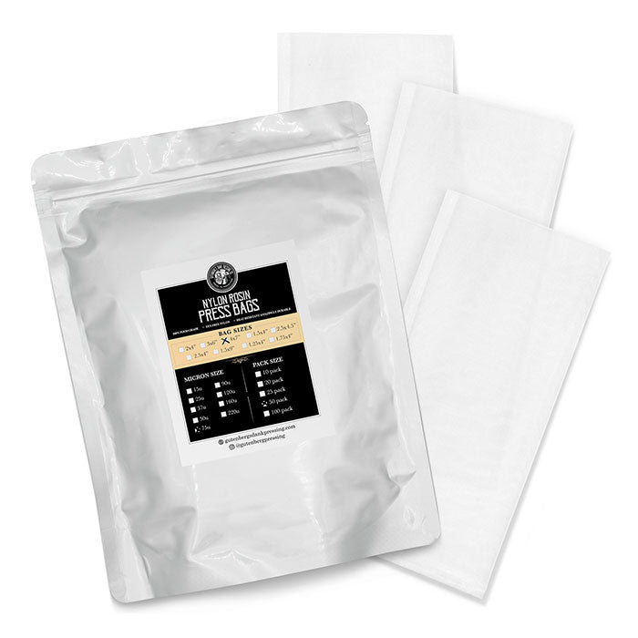 Gutenbergs Dank Pressing Co. 4" x 7" Rosin Bags, 50 Micron - Pack of 50