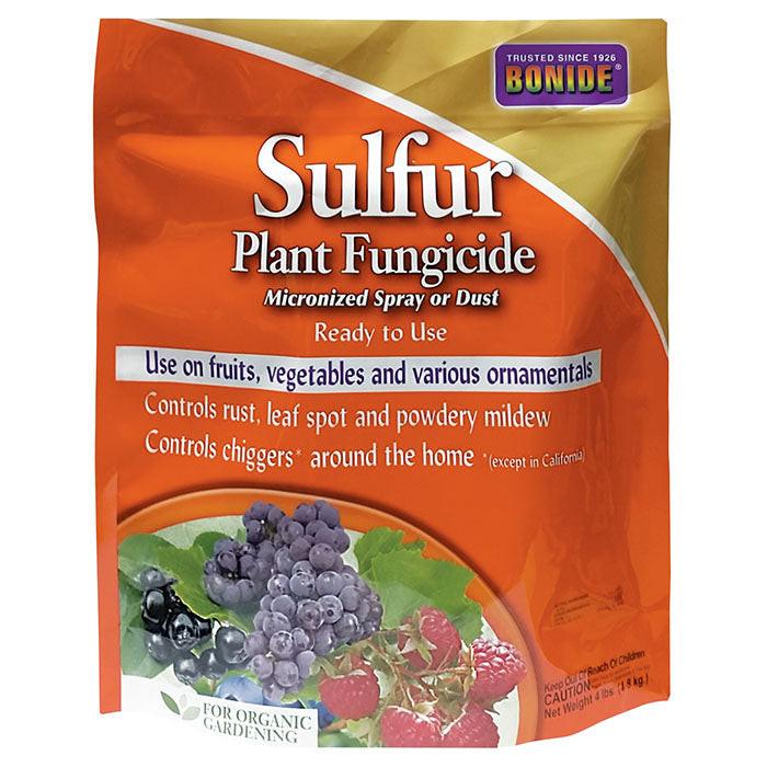 Bonide Sulfur Plant Fungicide Micronized Spray or Dust RTU, 4 lbs