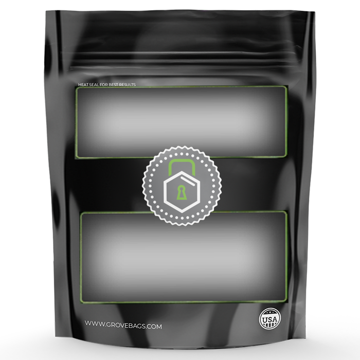 Grove Bags TerpLoc Storage Bags with Window Pouch, Black & Clear - 1/4 lb. - Pack of 10