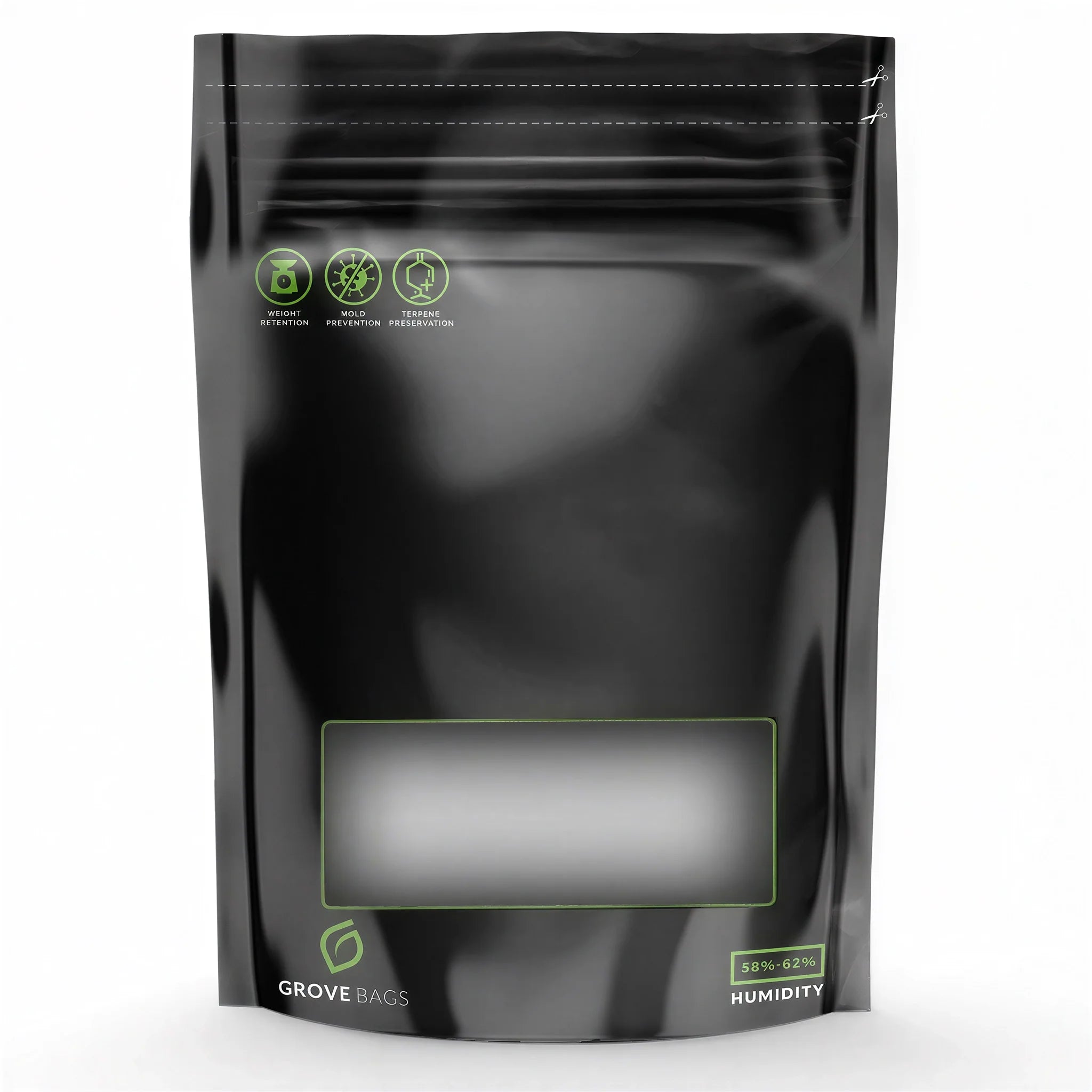 Grove Bags TerpLoc Storage Bags with Window Pouch, Black & Clear - 1/4 lb. - Pack of 10