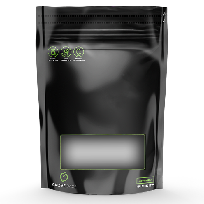 Grove Bags TerpLoc Storage Bags with Window Pouch, Black & Clear - 1/4 lb. - Pack of 10