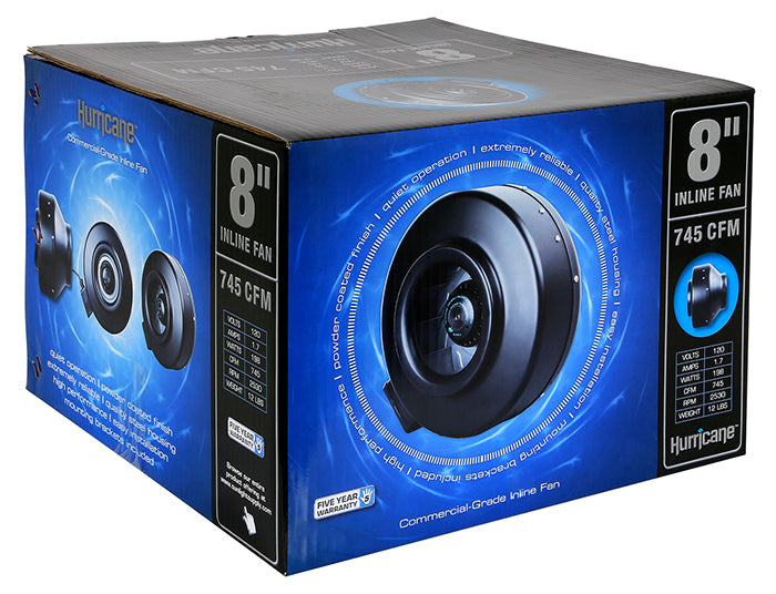 Hurricane 8" Inline Fan, 745 CFM