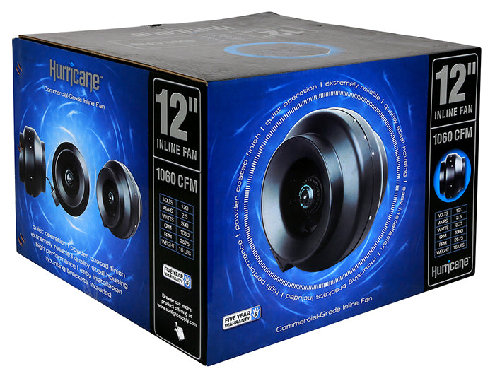 Hurricane 12" Inline Fan, 1060 CFM
