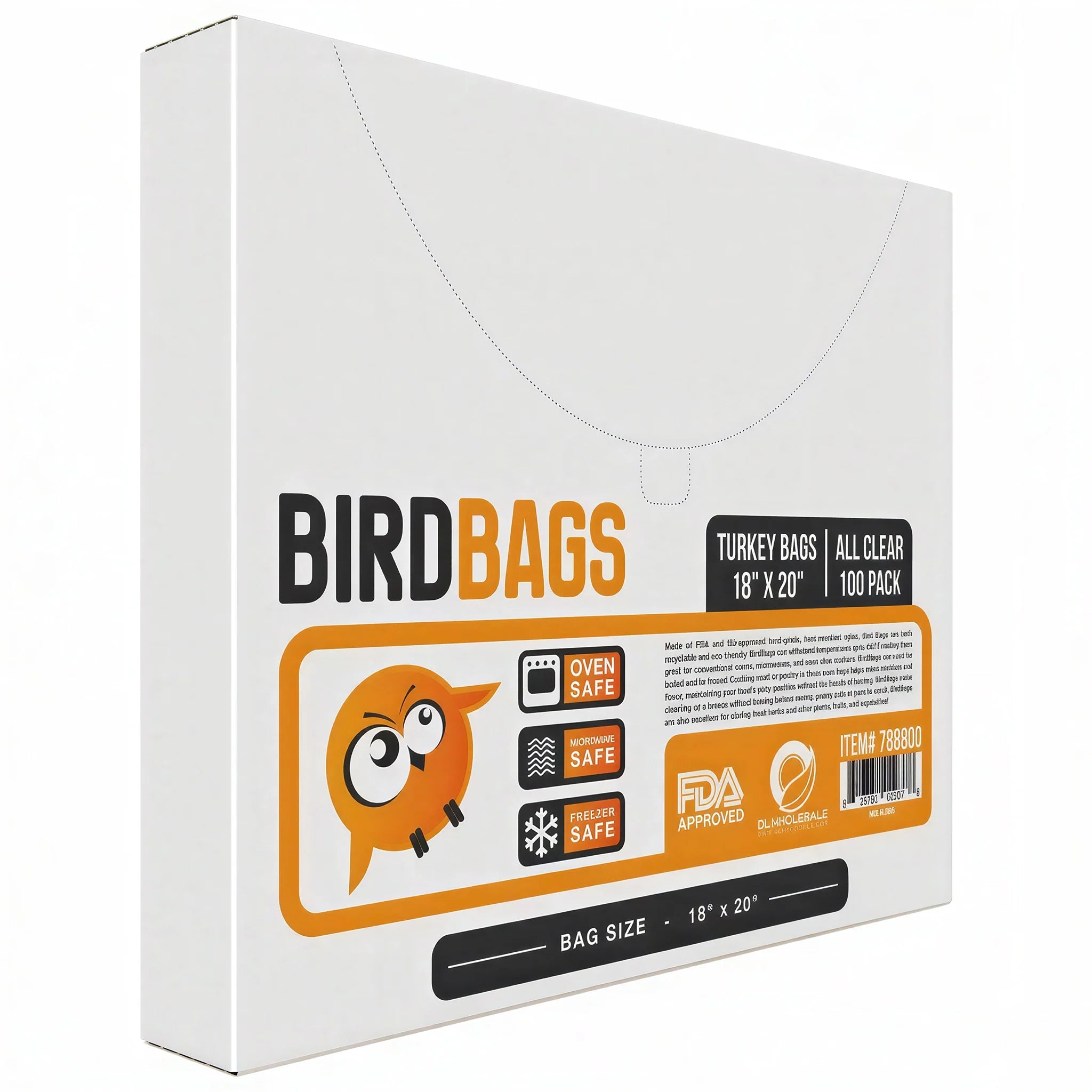 BirdBags Turkey Storage Bags, 3 Gallon Bags 18 Inch x 20 Inch, Clear - Pack of 100