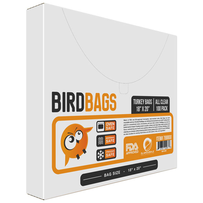 BirdBags Turkey Storage Bags, 3 Gallon Bags 18 Inch x 20 Inch, Clear - Pack of 100