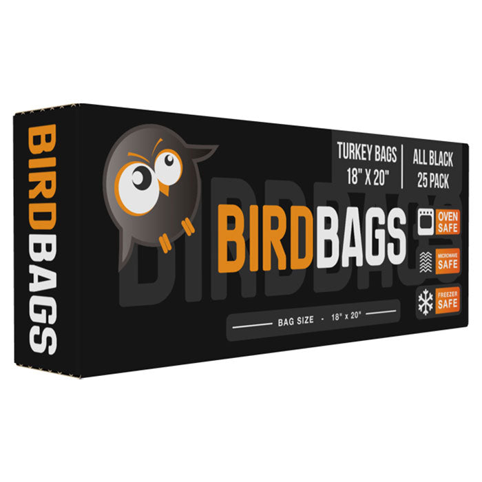 BirdBags Turkey Storage Bags, 3 Gallon Bags 18 Inch x 20 Inch, Black - Pack of 25