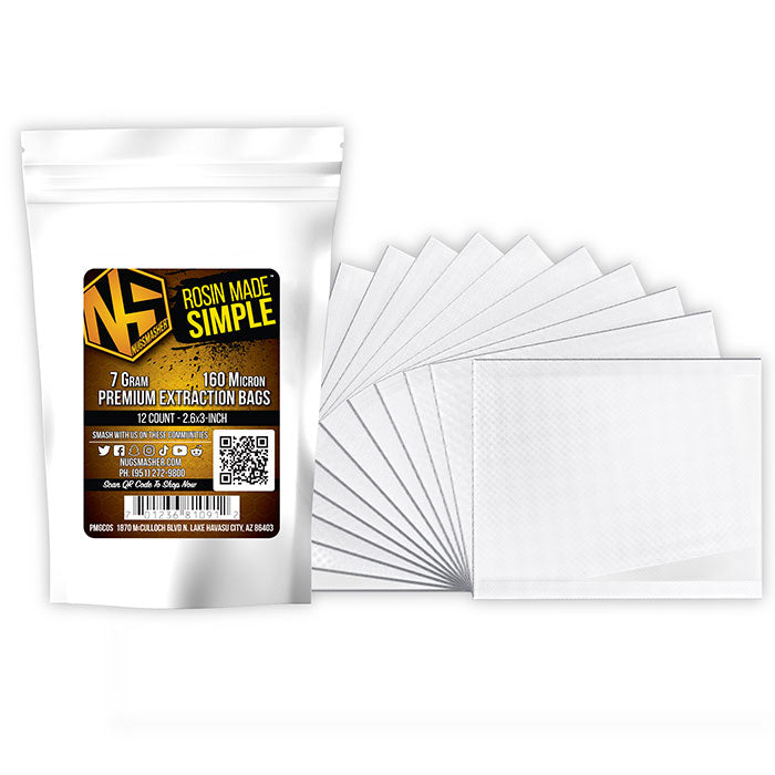 NugSmasher 7 Gram Premium Extraction Bags, 160 Micron, Pack of 12
