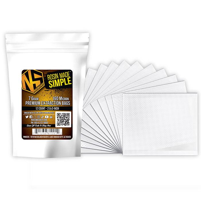 NugSmasher 7 Gram Premium Extraction Bags, 160 Micron, Pack of 12