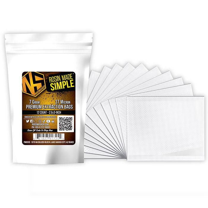 NugSmasher 7 Gram Premium Extraction Bags, 37 Micron, Pack of 12