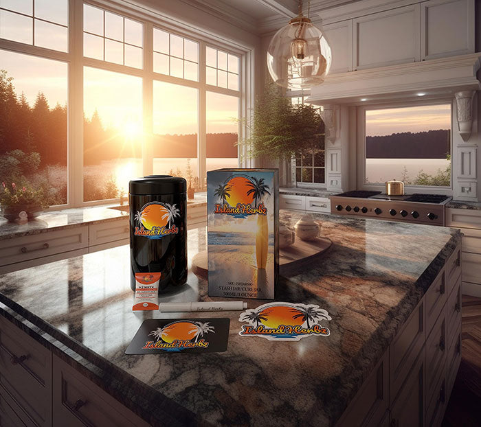 Island Herbz 1 oz. Premium Bio-Photonic Purple UV Glass Storage Jar, Pack of 10