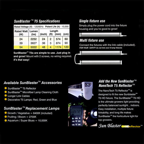 SunBlaster T5 HO 41 - 4 ft, 1 Bulb - 6400K