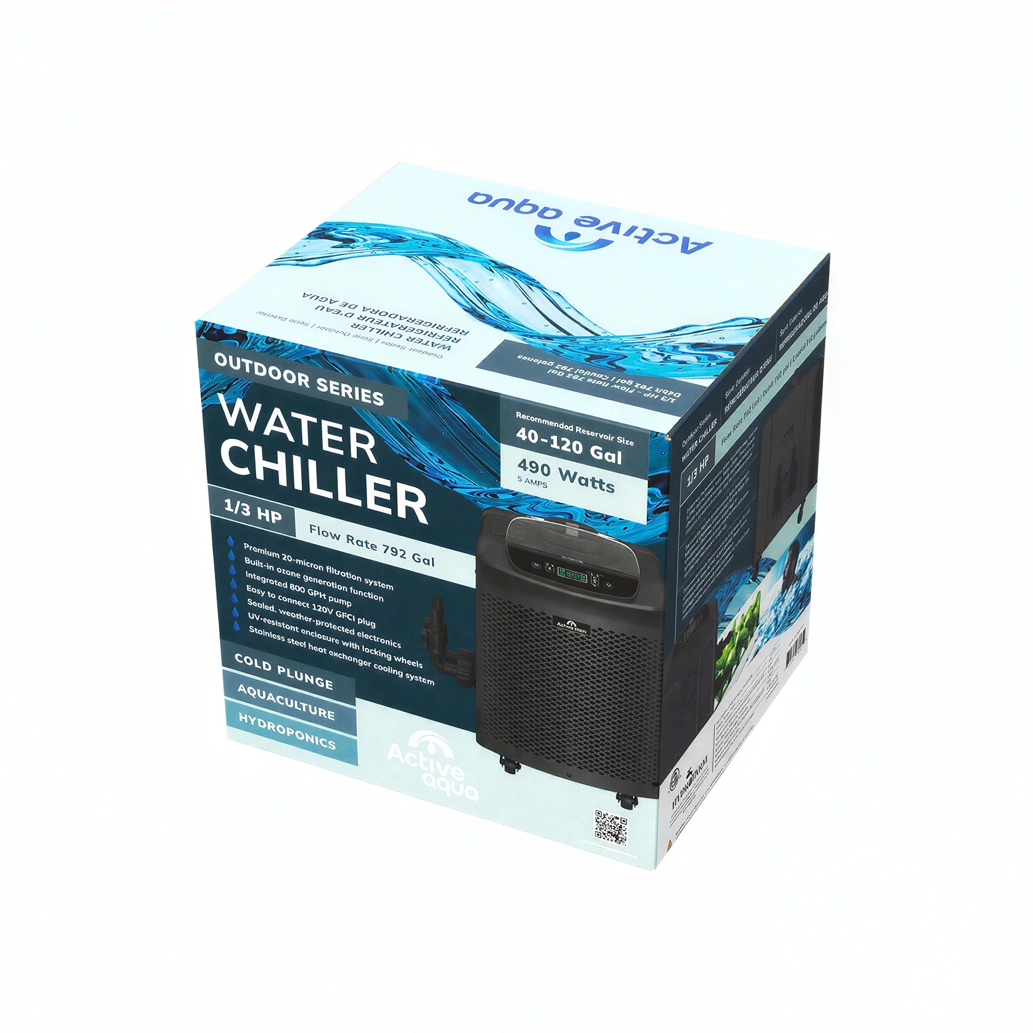 Active Aqua Outdoor Water Chiller, 1/3 HP