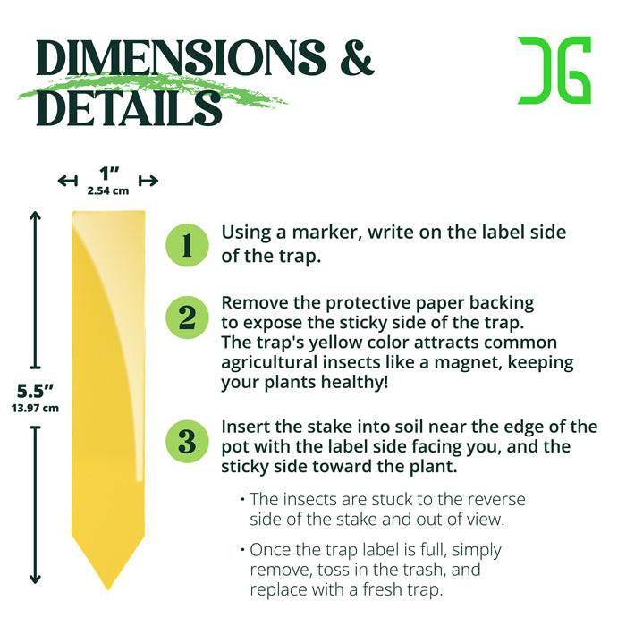 CatchMaster Dual Action Plant Label Sticky Trap, Pack of 400.