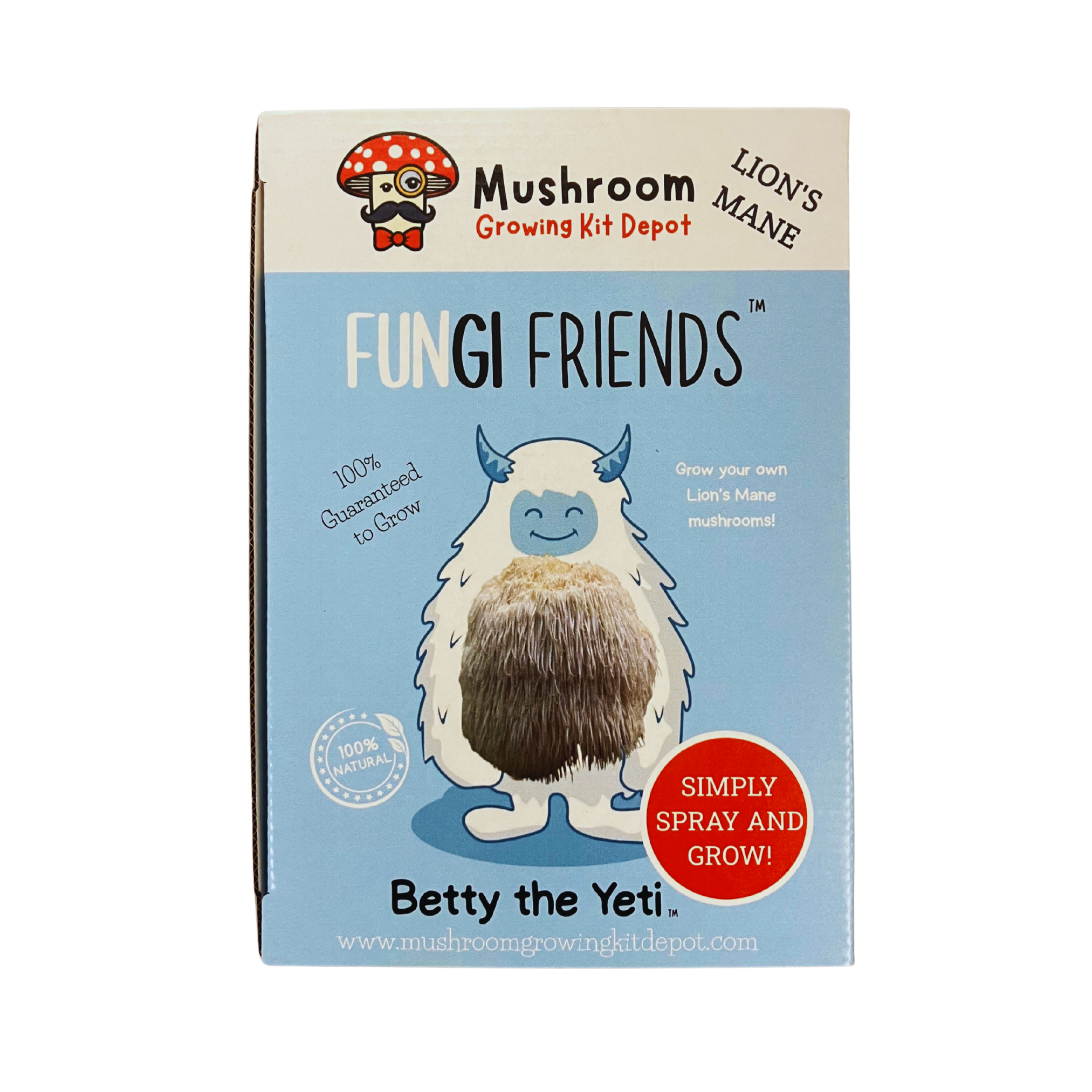 Betty the Yeti - Lion's Mane Mushroom Grow Kit - 5 LBS (with box).