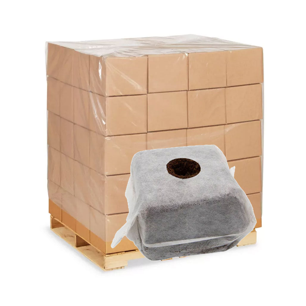 RxGreen Technologies, Inc. Compressed Clean Coco Cube 4 x 4 x 4 Inch - Case of 144 - Pallet of 54 Cases (9828 Total Blocks)