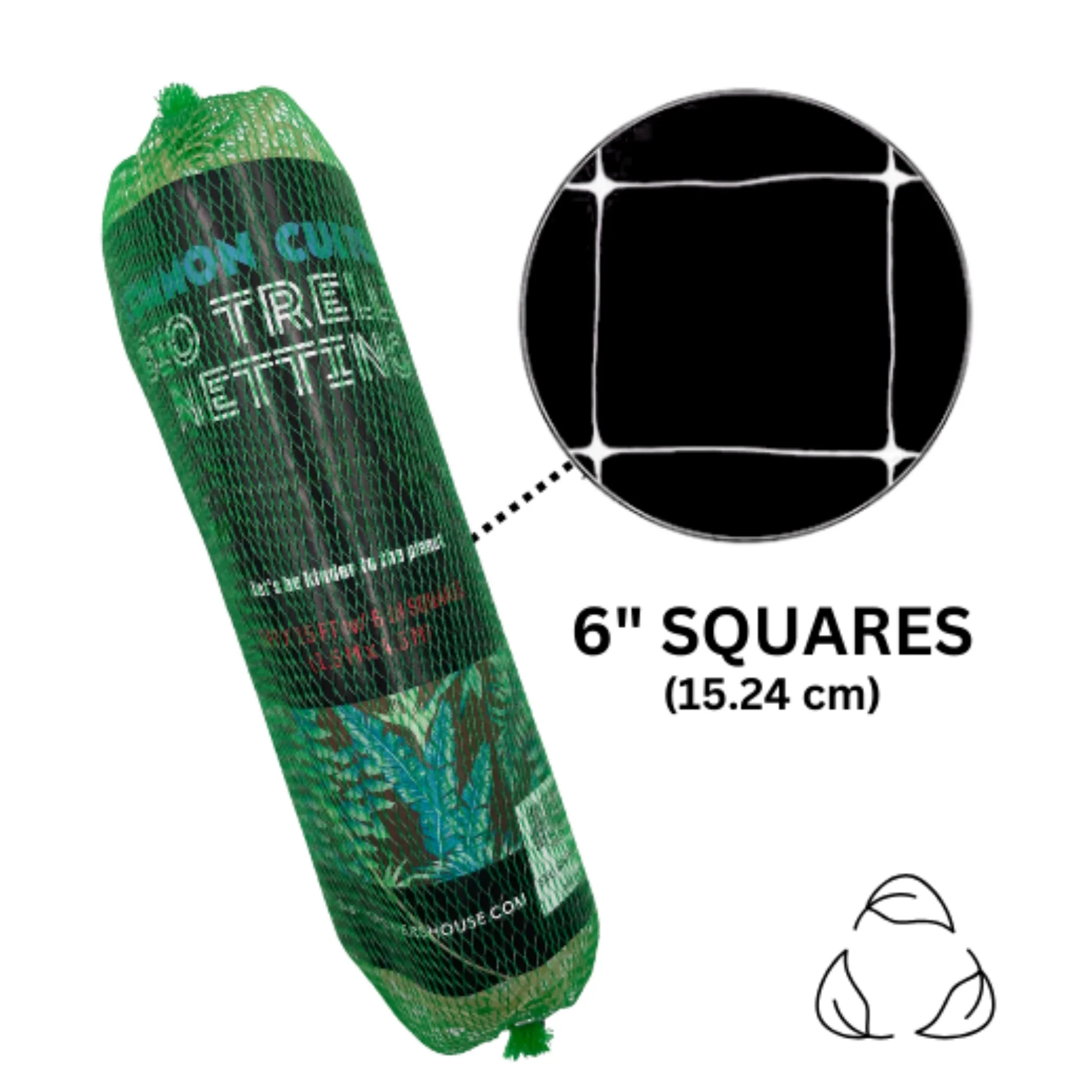 Common Culture Bio Trellis Netting Bulk Roll 5 ft x 15 ft w/ 6in Squares.