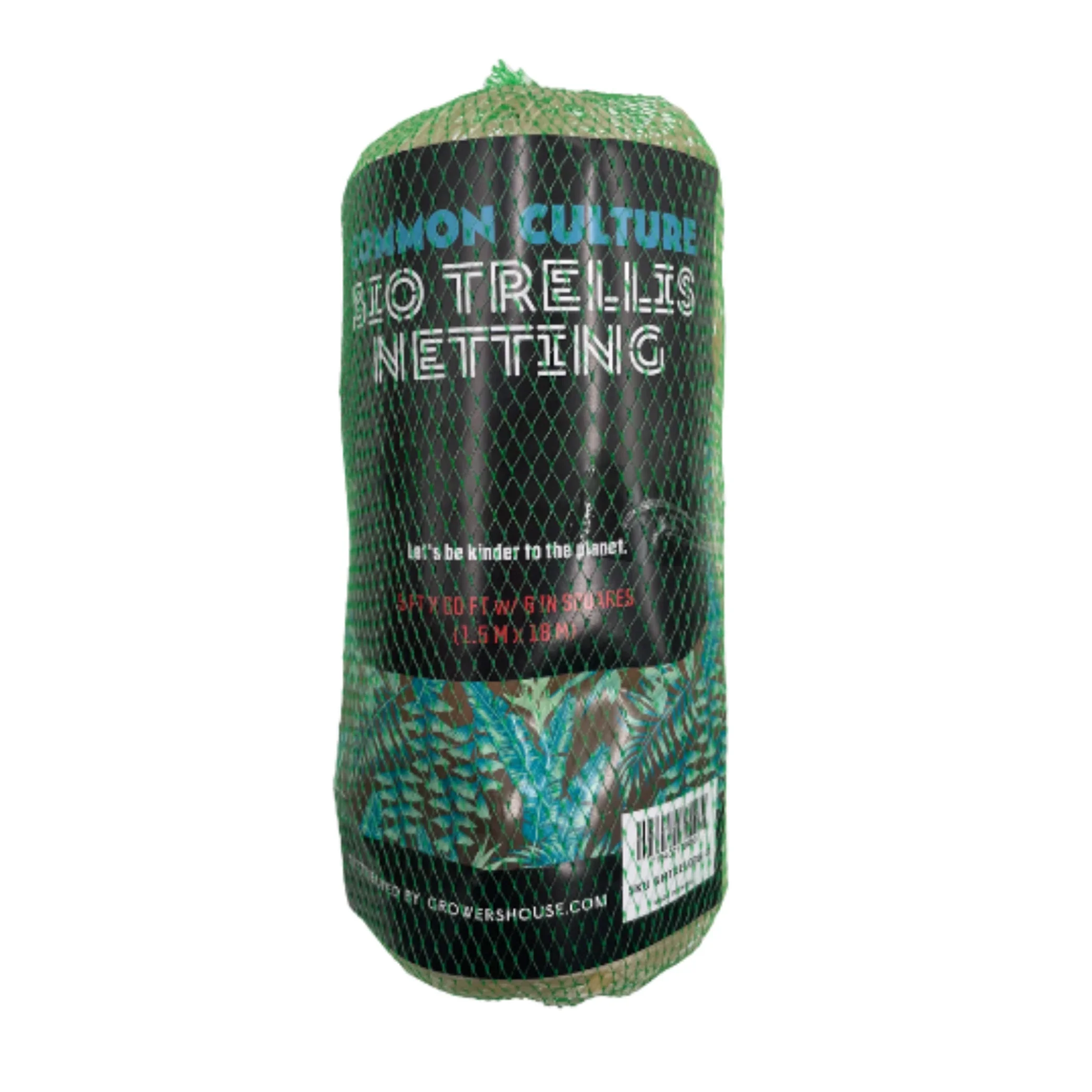 Common Culture Bio Trellis Netting Bulk Roll 5 ft x 60 ft w/ 6in Squares.