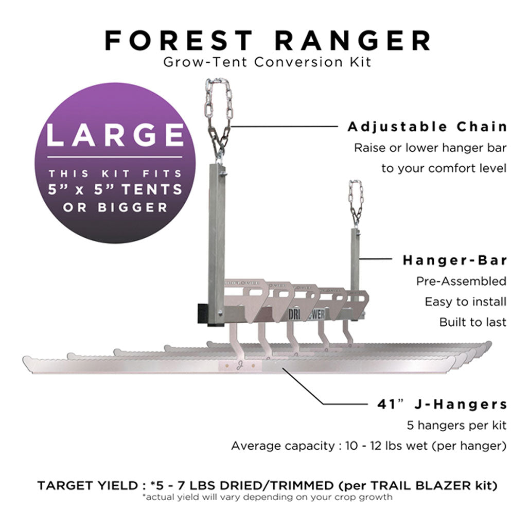 DriFlower Forest Ranger Drying Rack Conversion Kit for 5' x 5' Grow Tents