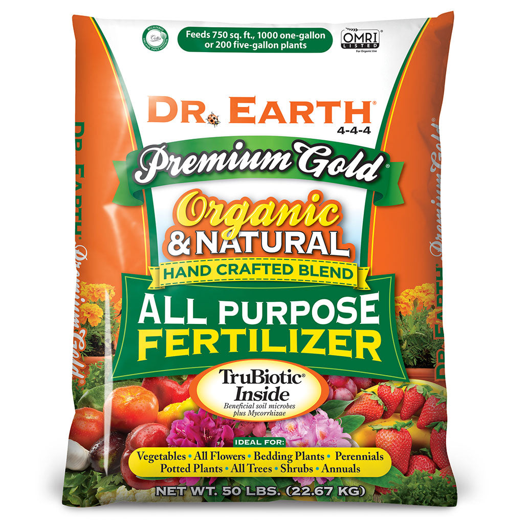 Dr. Earth Premium Gold Organic All Purpose Fertilizer 4-4-4, 50 lbs.