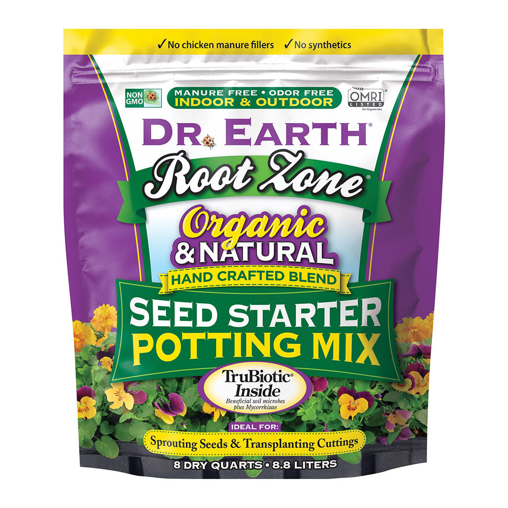 Dr. Earth Root Zone Seed Starter Potting Mix, 8 Quart - Case of 4