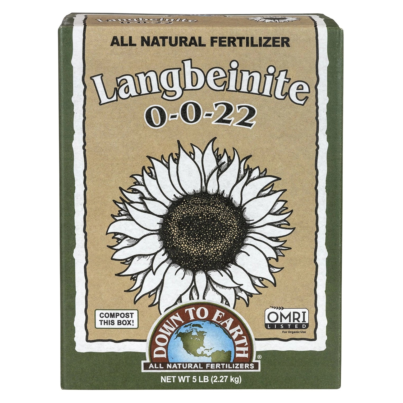 Down To Earth Langbeinite (Sul-Po-Mag), 5 lb. - Case of 6.