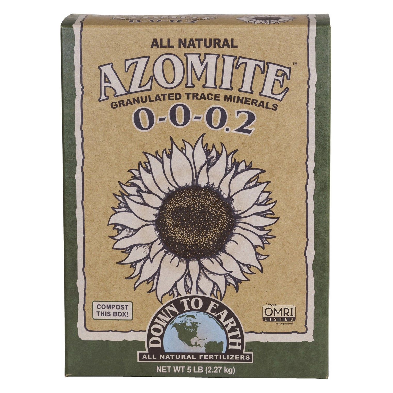 Down To Earth AZOMITE Granulated, 5 lb. - Case of 6.