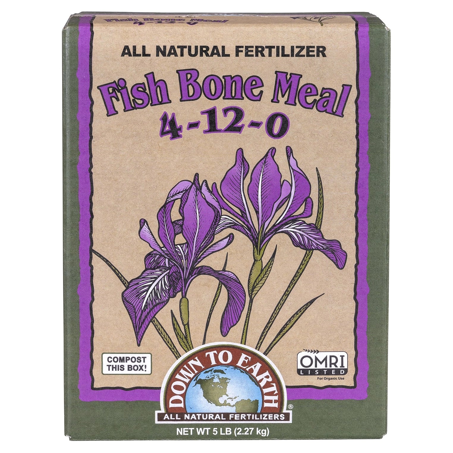 Down To Earth Fish Bone Meal 4-12-0, 5 lb. - Case of 6.