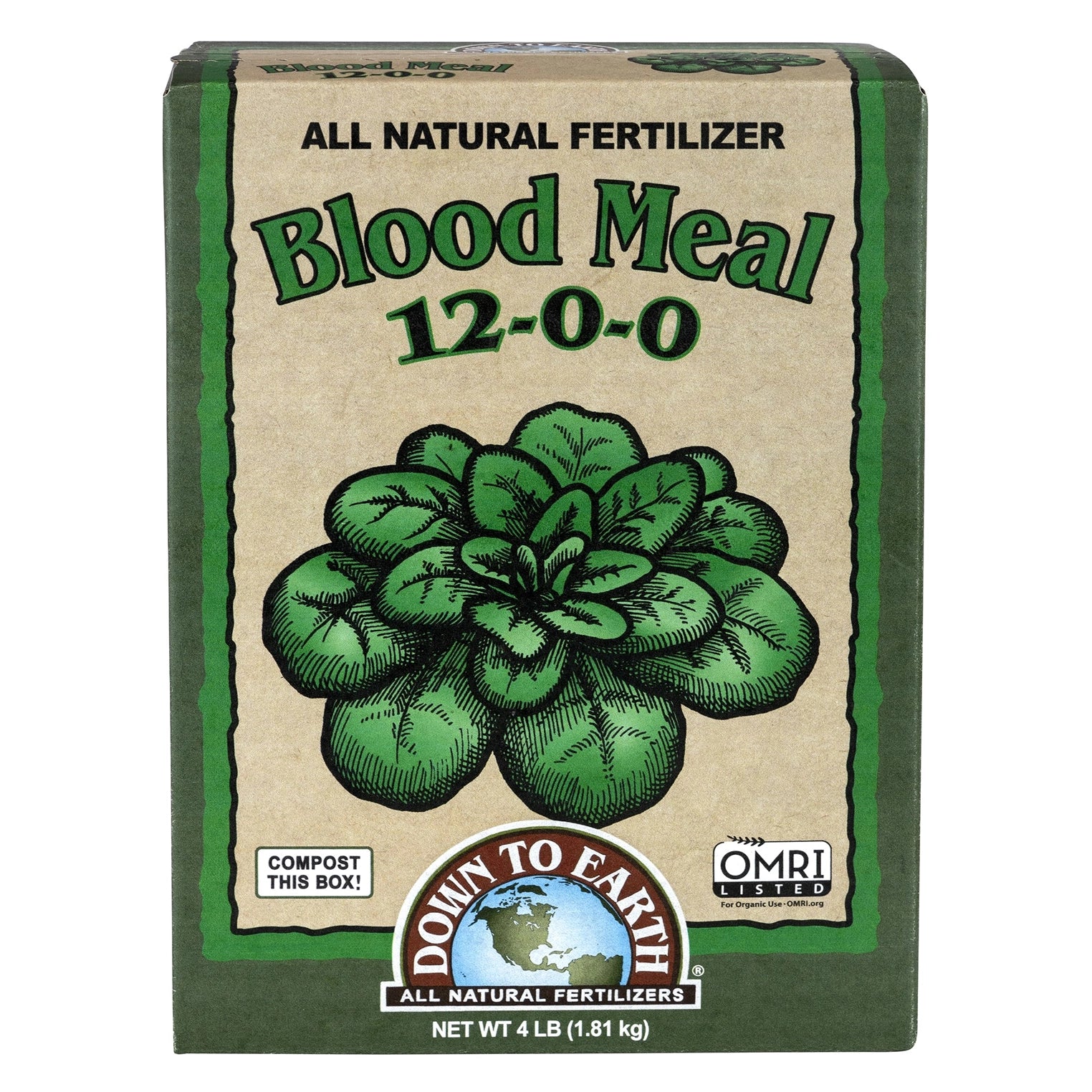 Down To Earth Blood Meal, 4 lb. - Case of 6