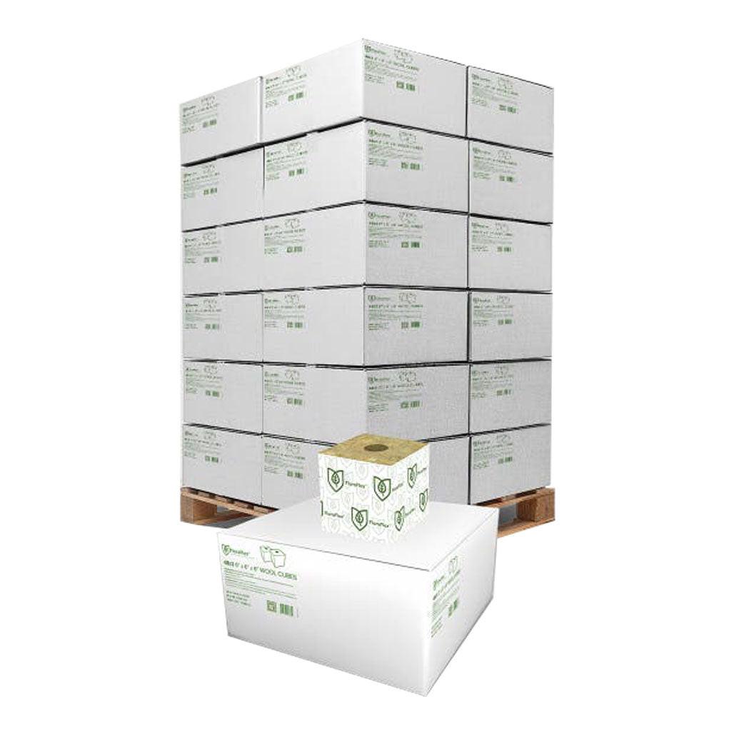 FloraFlex FloraWool Rockwool Block, 6" x 6" x 6", Pallet of 16 Cases (768 Total Blocks)