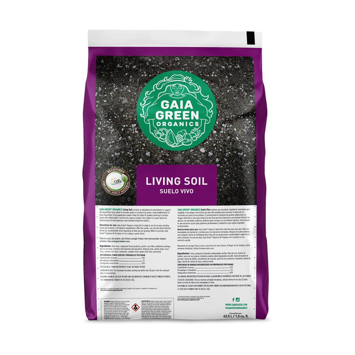 Gaia Green Organics Living Soil, 1.5 Cu. Ft. Bag, Pallet of 75 Bags.