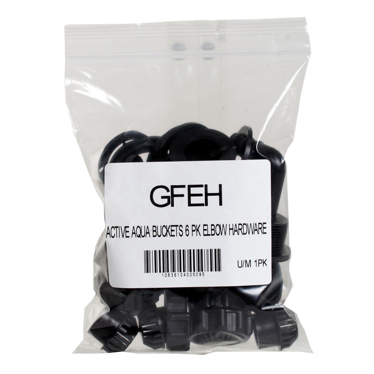 Active Aqua Grow Flow Elbow Hardware Kit, 1/2 Inch - Pack of 6
