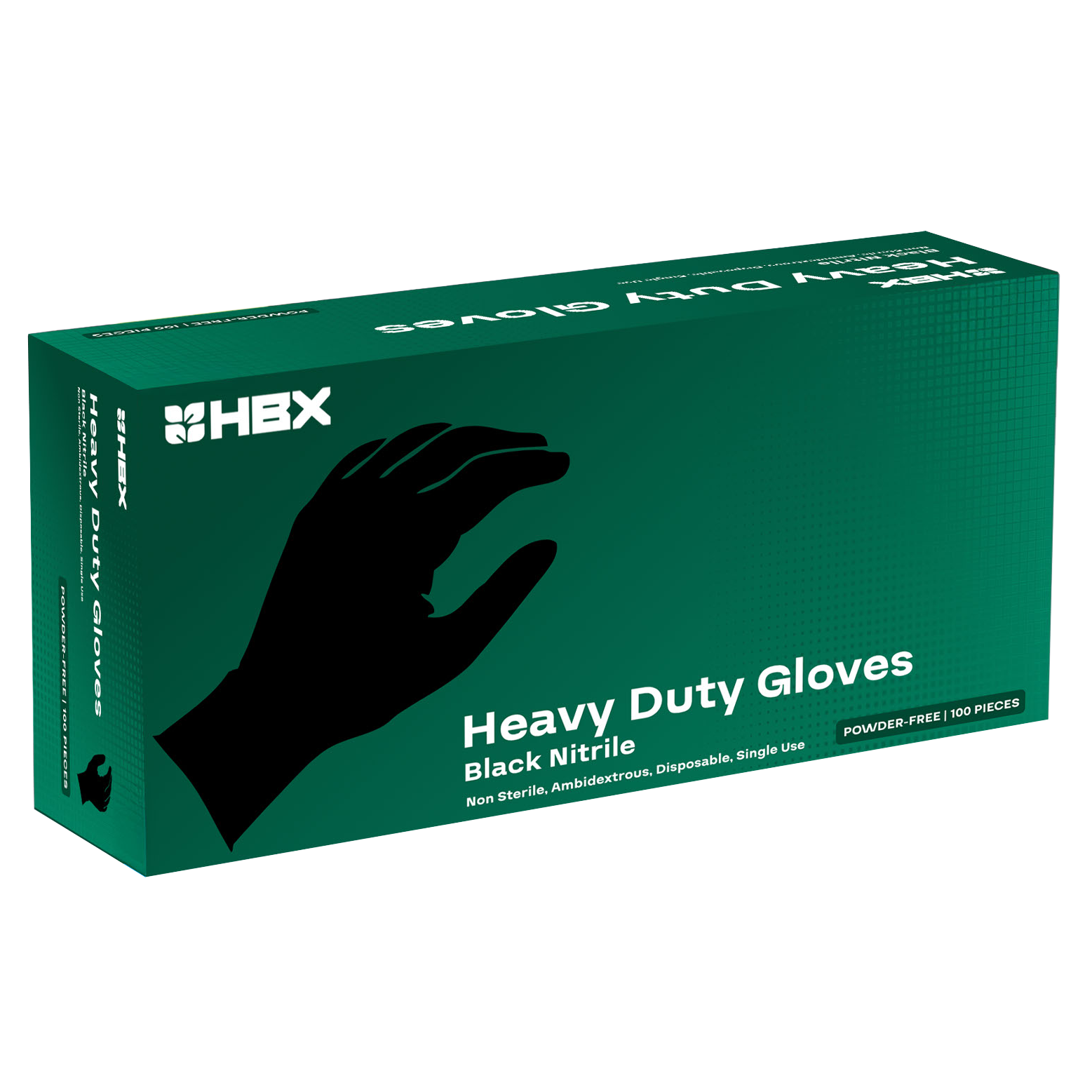 HBX Heavy Duty Premium Black Nitrile Gloves