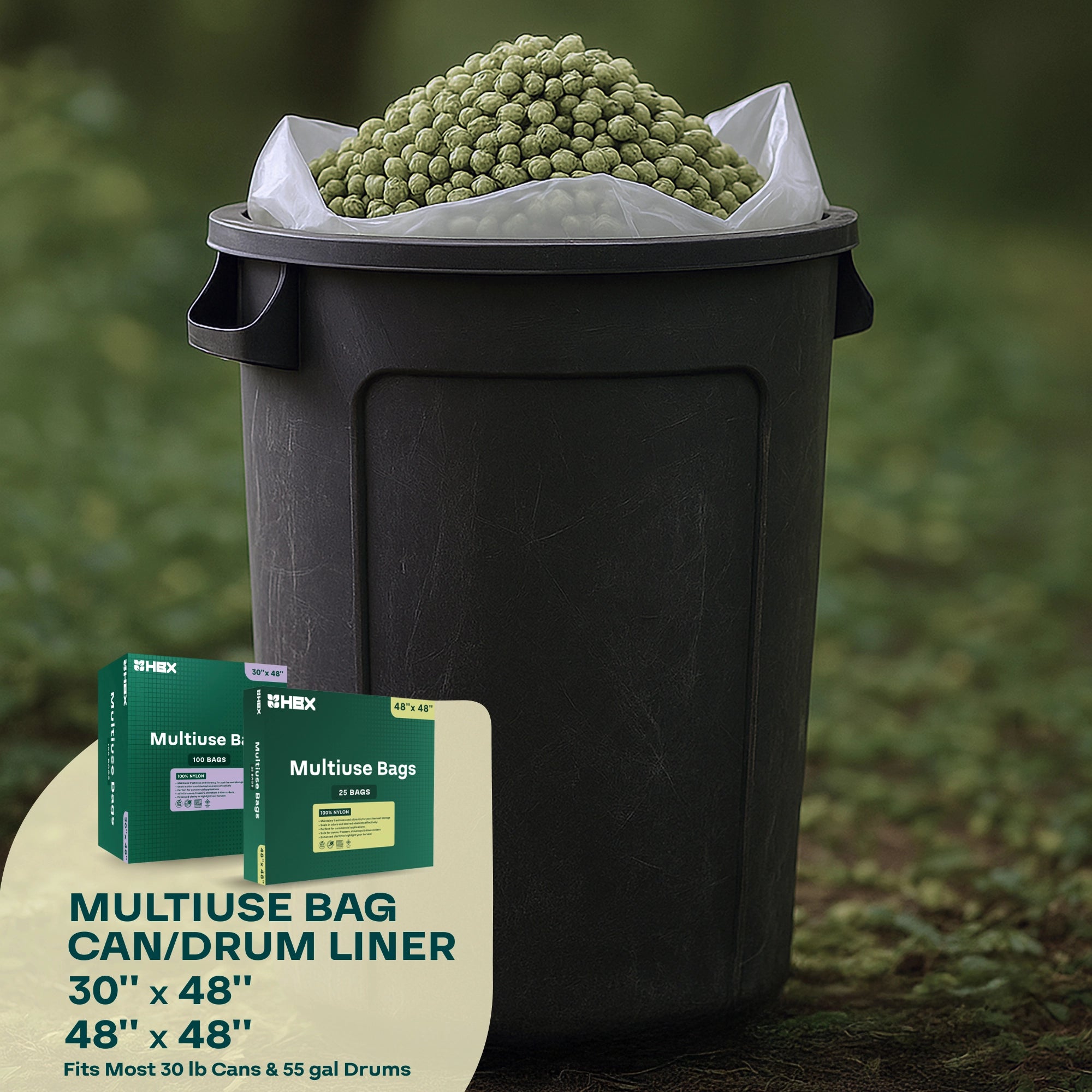 HBX Multiuse Can Liner, 30 in. x 48 in. - Pack of 25