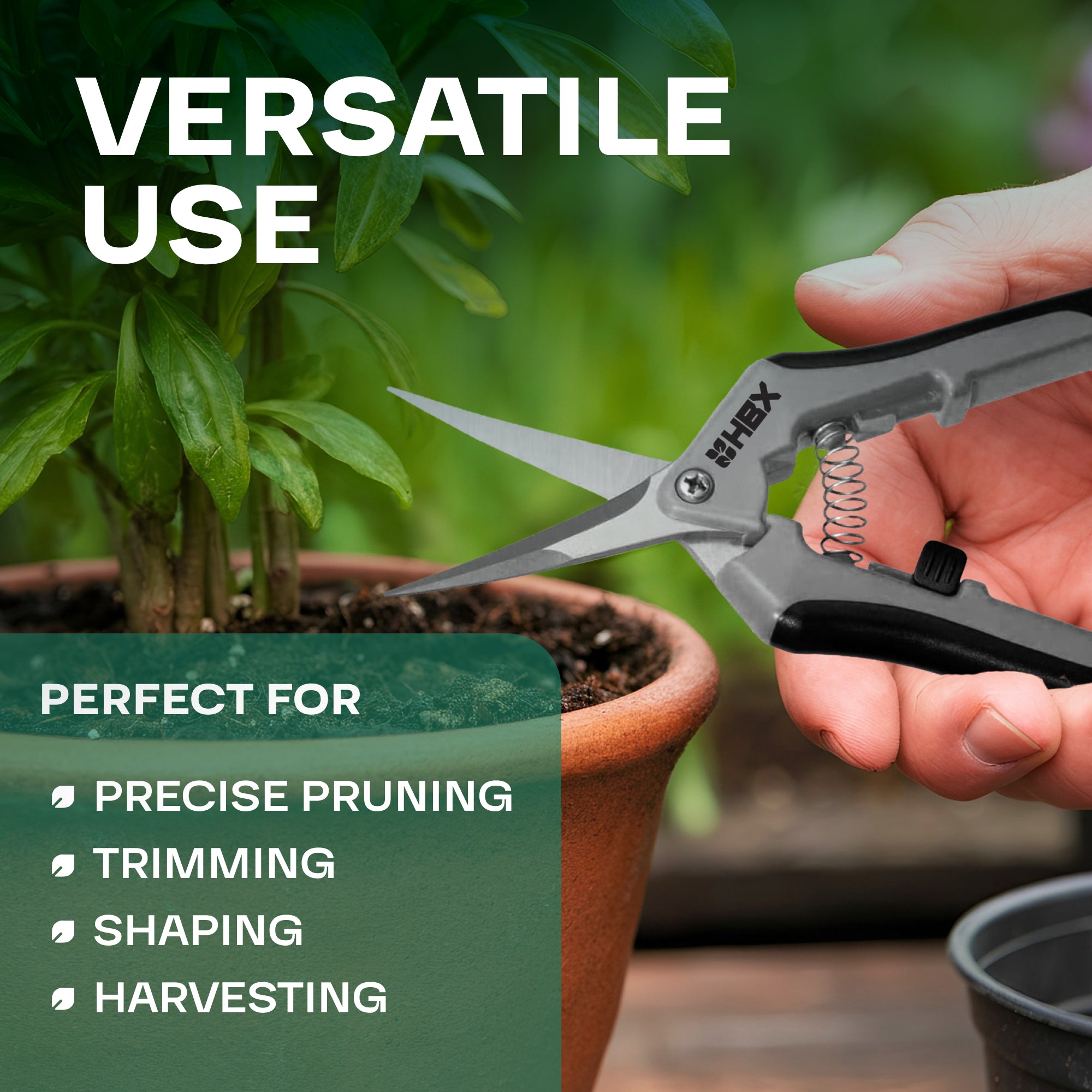 HBX Titanium Curved Precision Garden Trimming Scissors