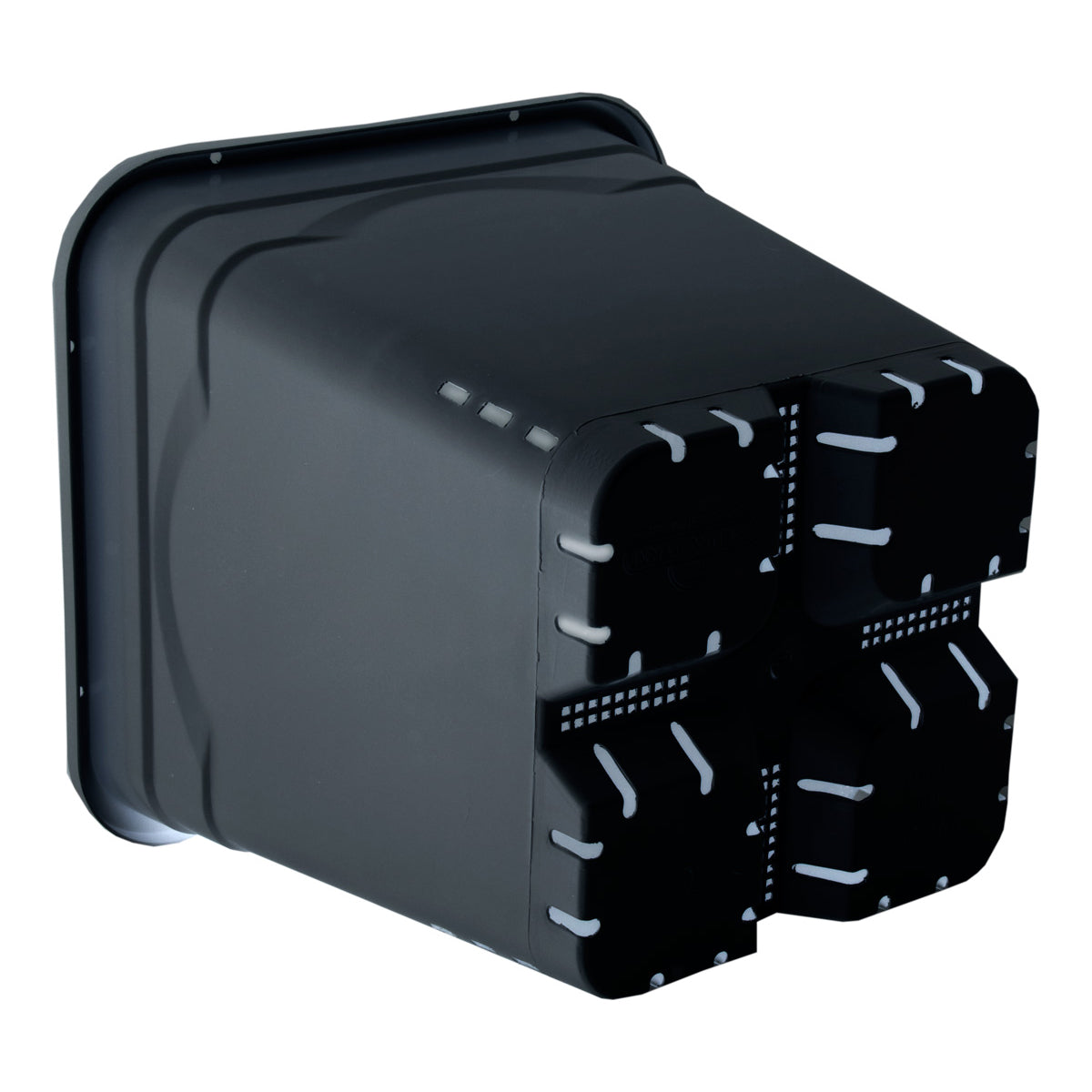 Active Aqua 12" x 12" Square Black Pot, 12" Tall, Case of 24