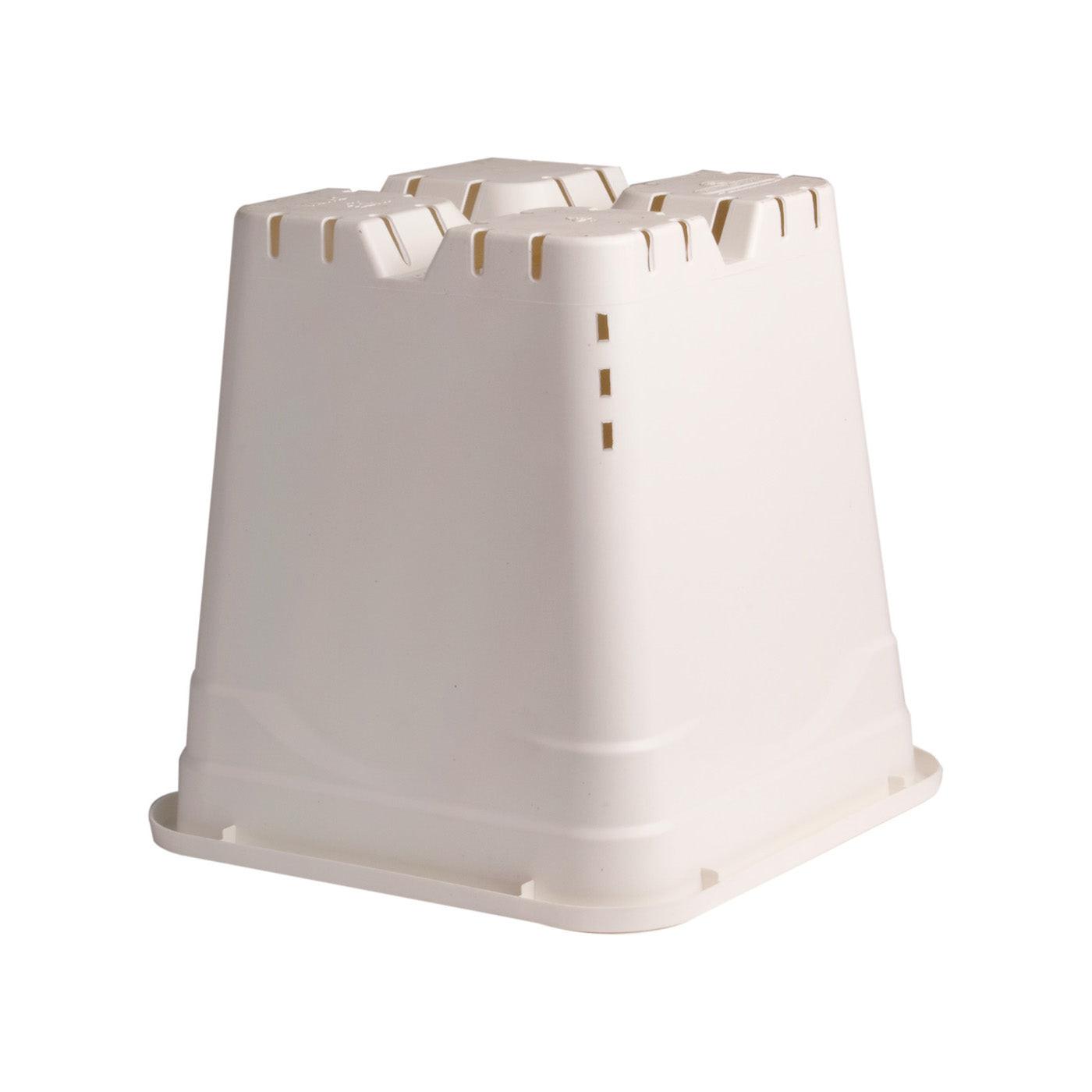 Active Aqua 12" x 12" Square White Pot, 12" Tall, Case of 24