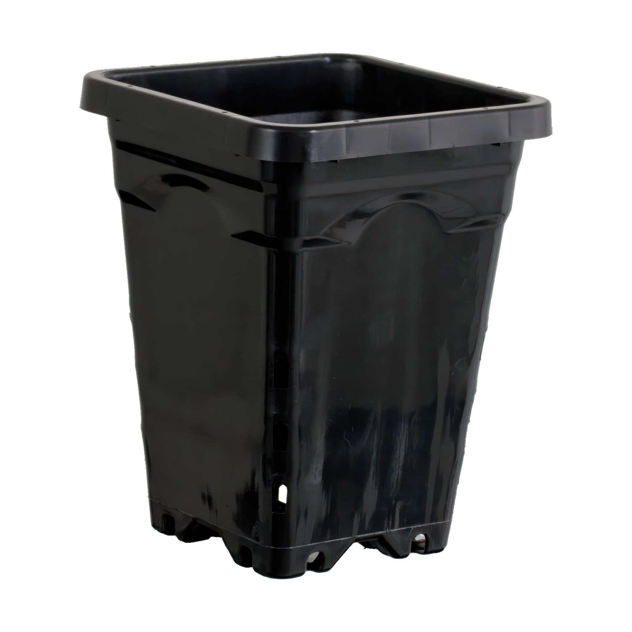 black plastic plant pots recycle Active Aqua 5" x 5" Square Black Pot, 7" Tall