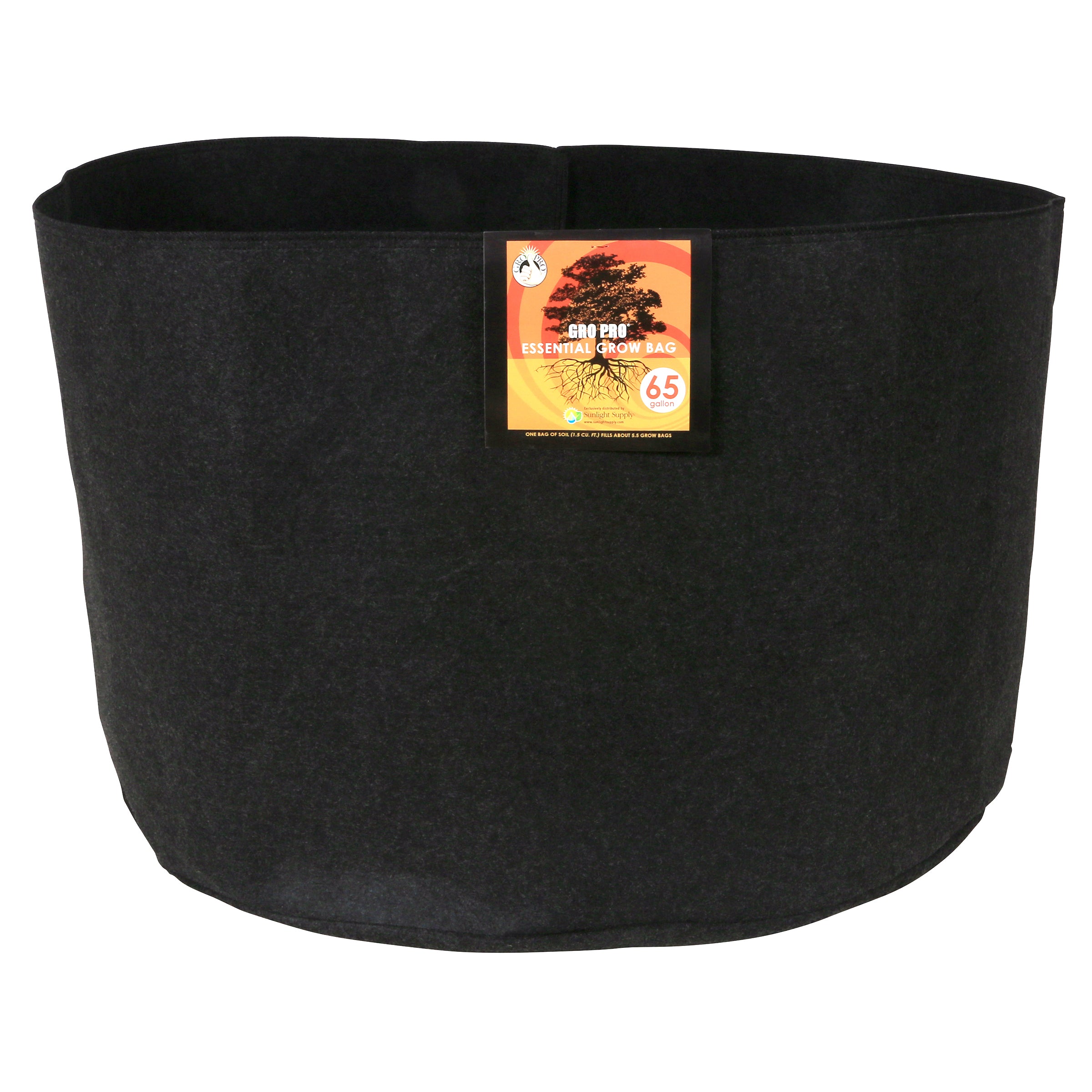 Gro Pro Essential Round Fabric Pot, Black