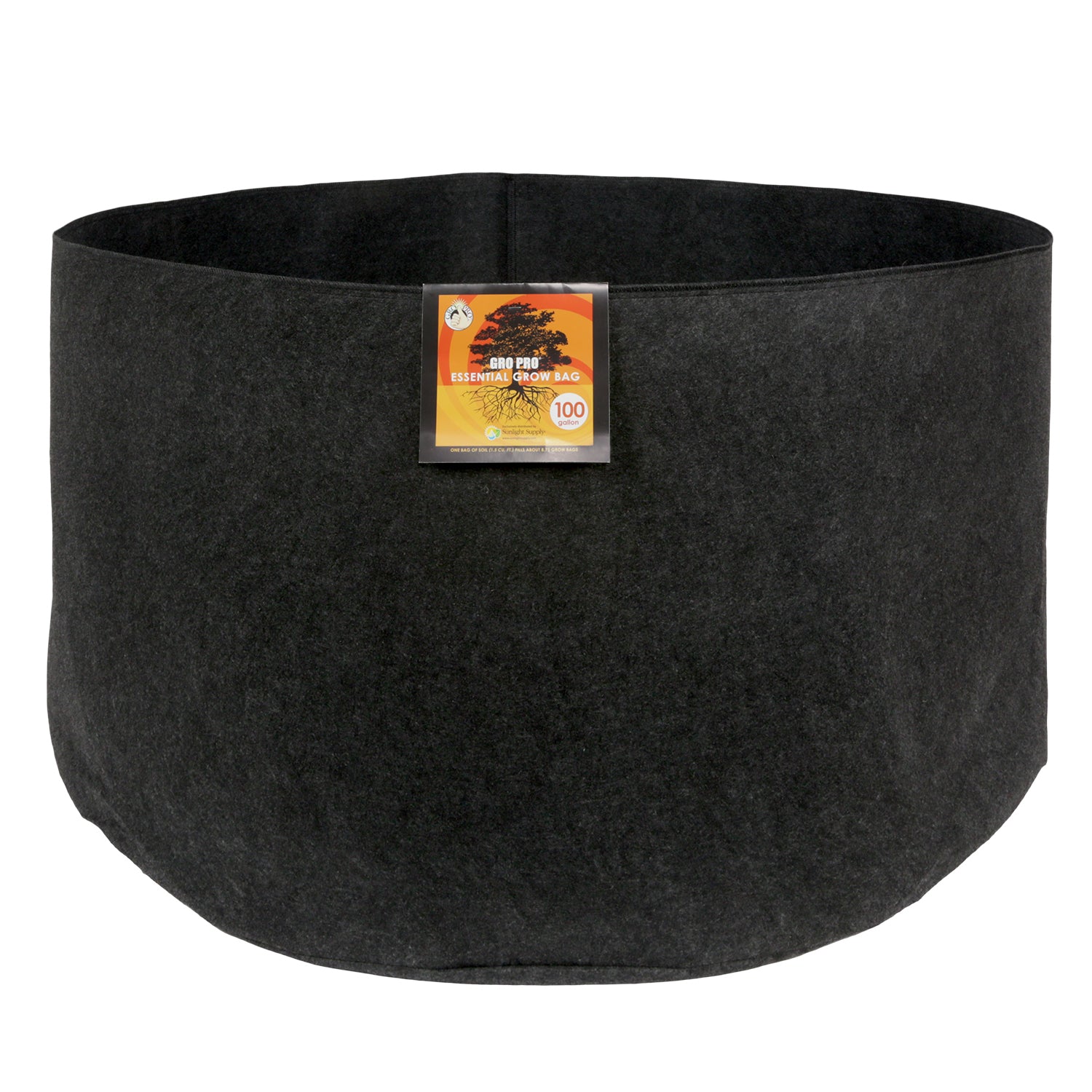 Gro Pro Essential Round Fabric Pot, Black