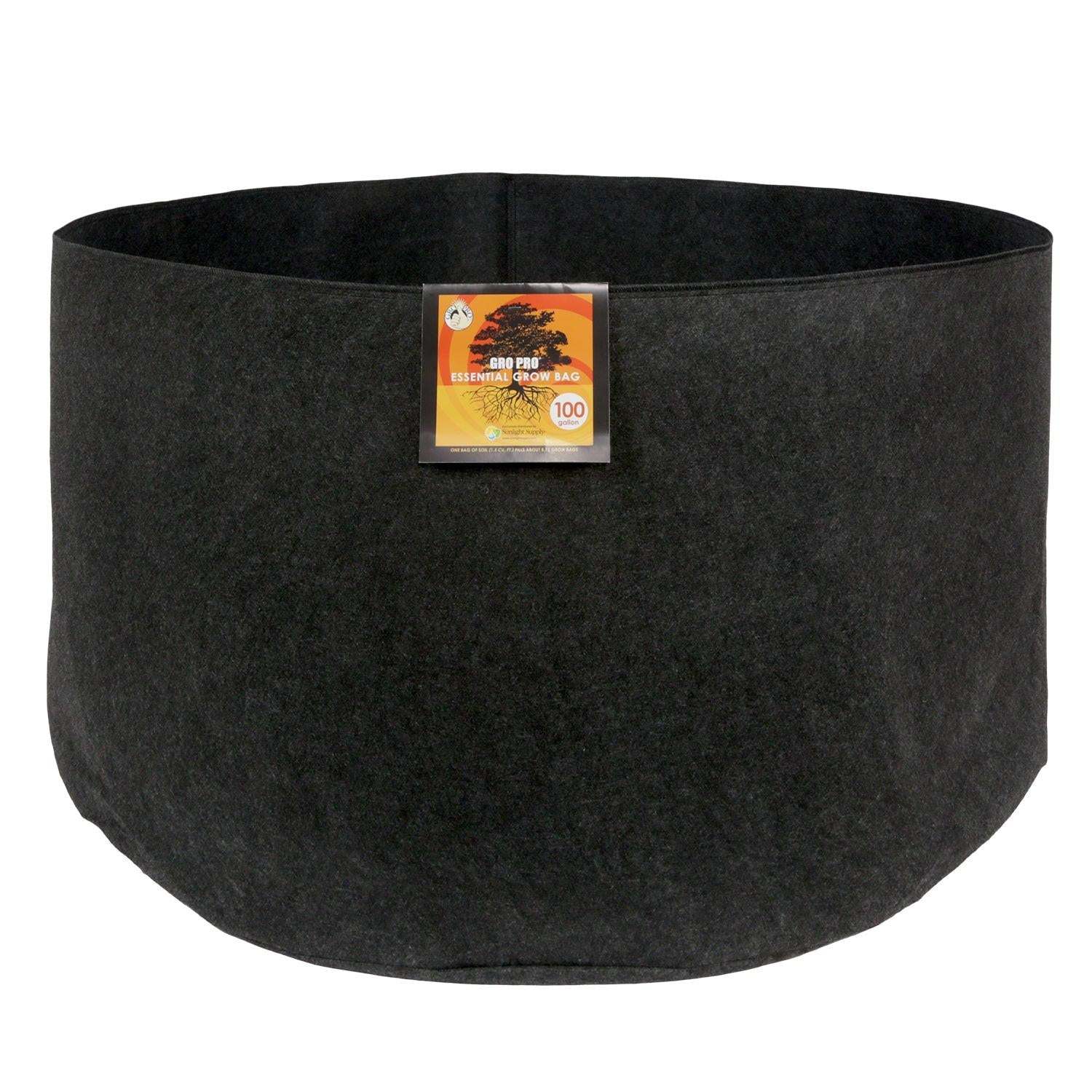 Gro Pro Essential Round Fabric Pot, Black