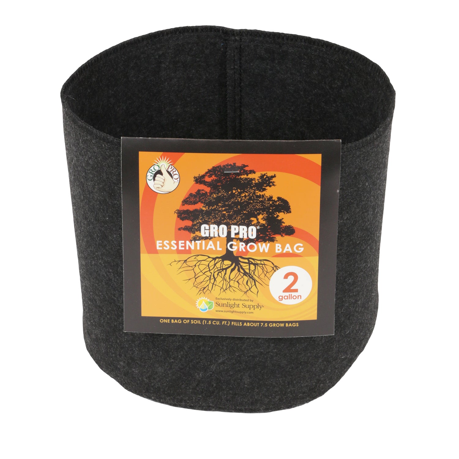 Gro Pro Essential Round Fabric Pot, Black