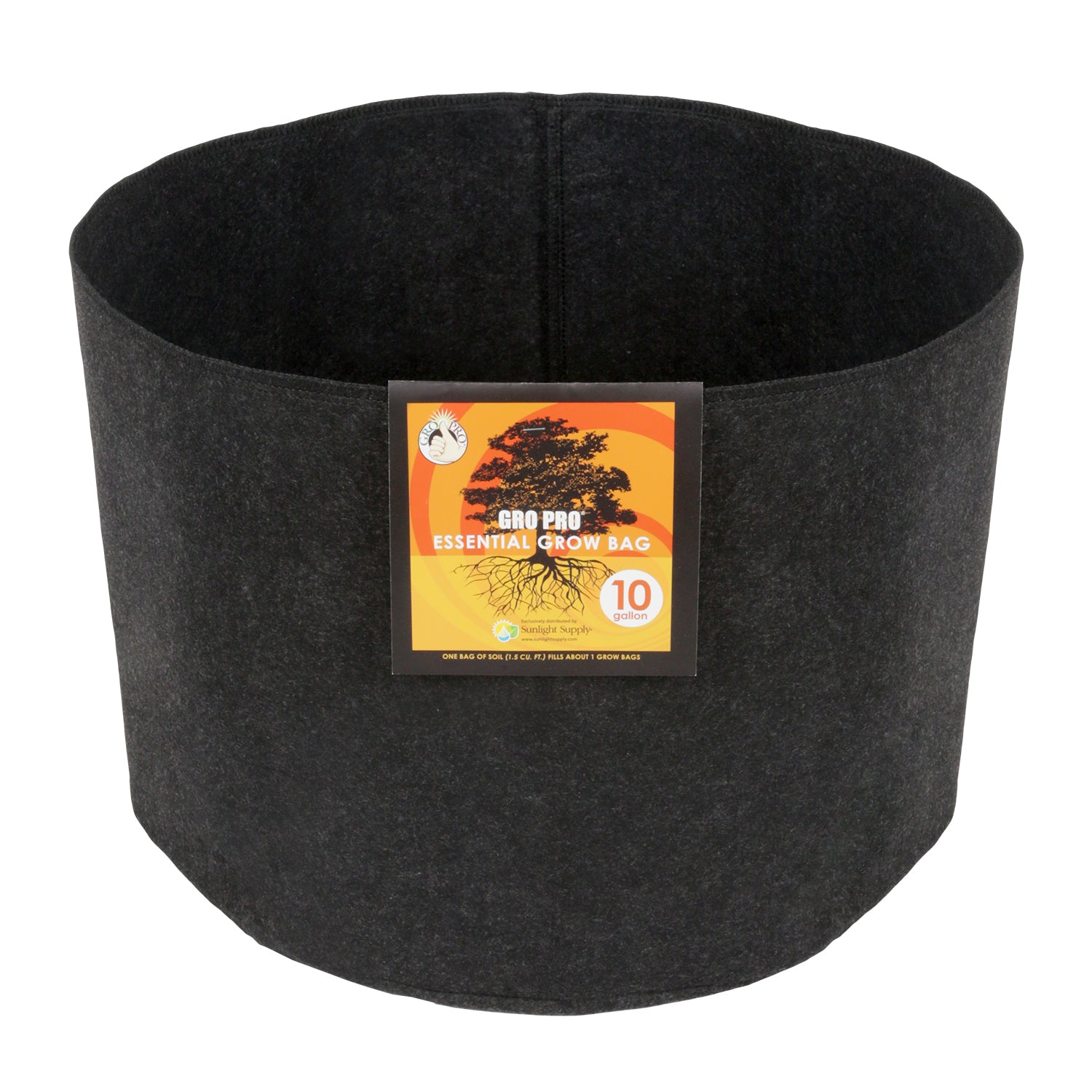 Gro Pro Essential Round Fabric Pot, Black