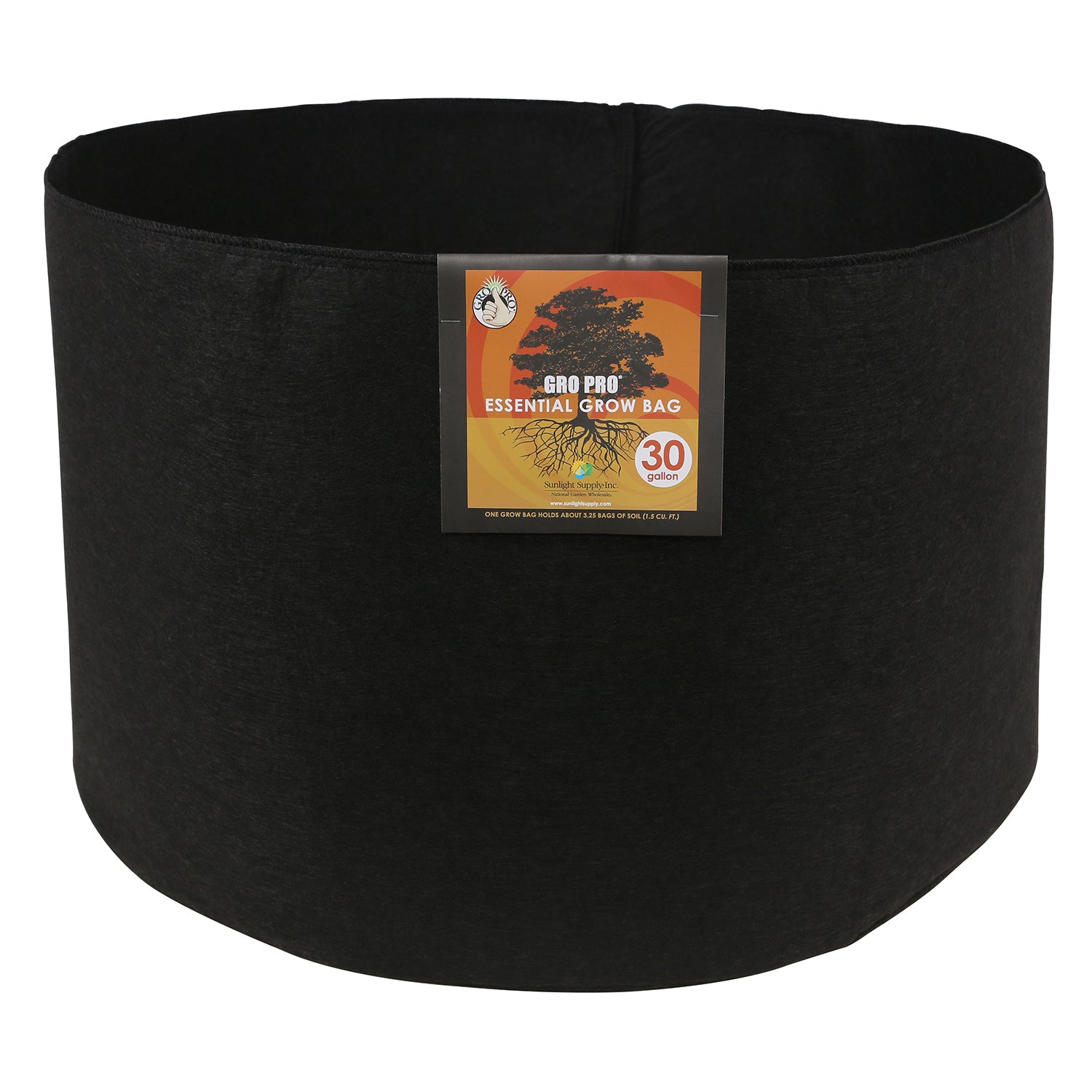 Gro Pro Essential Round Fabric Pot, Black