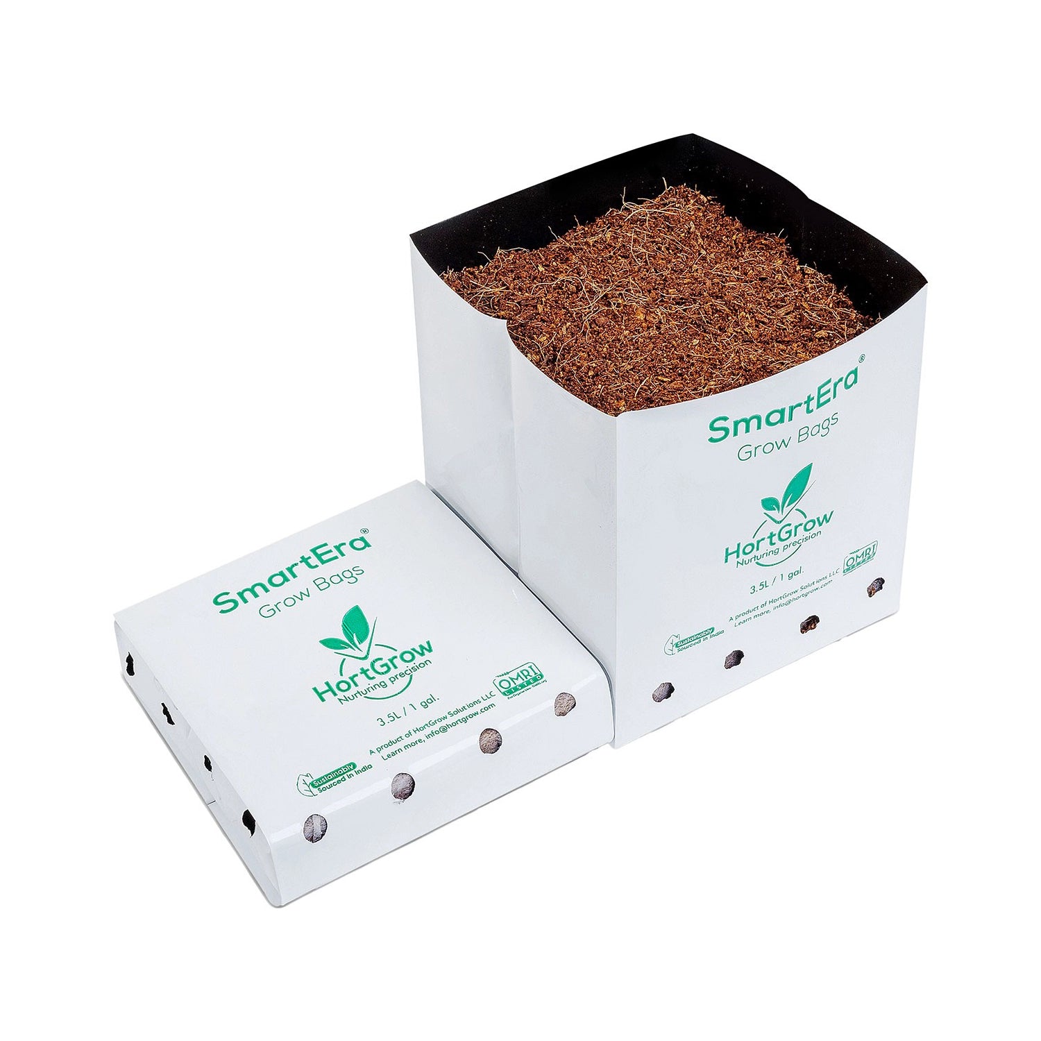 HortGrow SmartEra Grow Bag, Plastic, 3.5 Liter, 6" x 6" x 6", Pack of 64