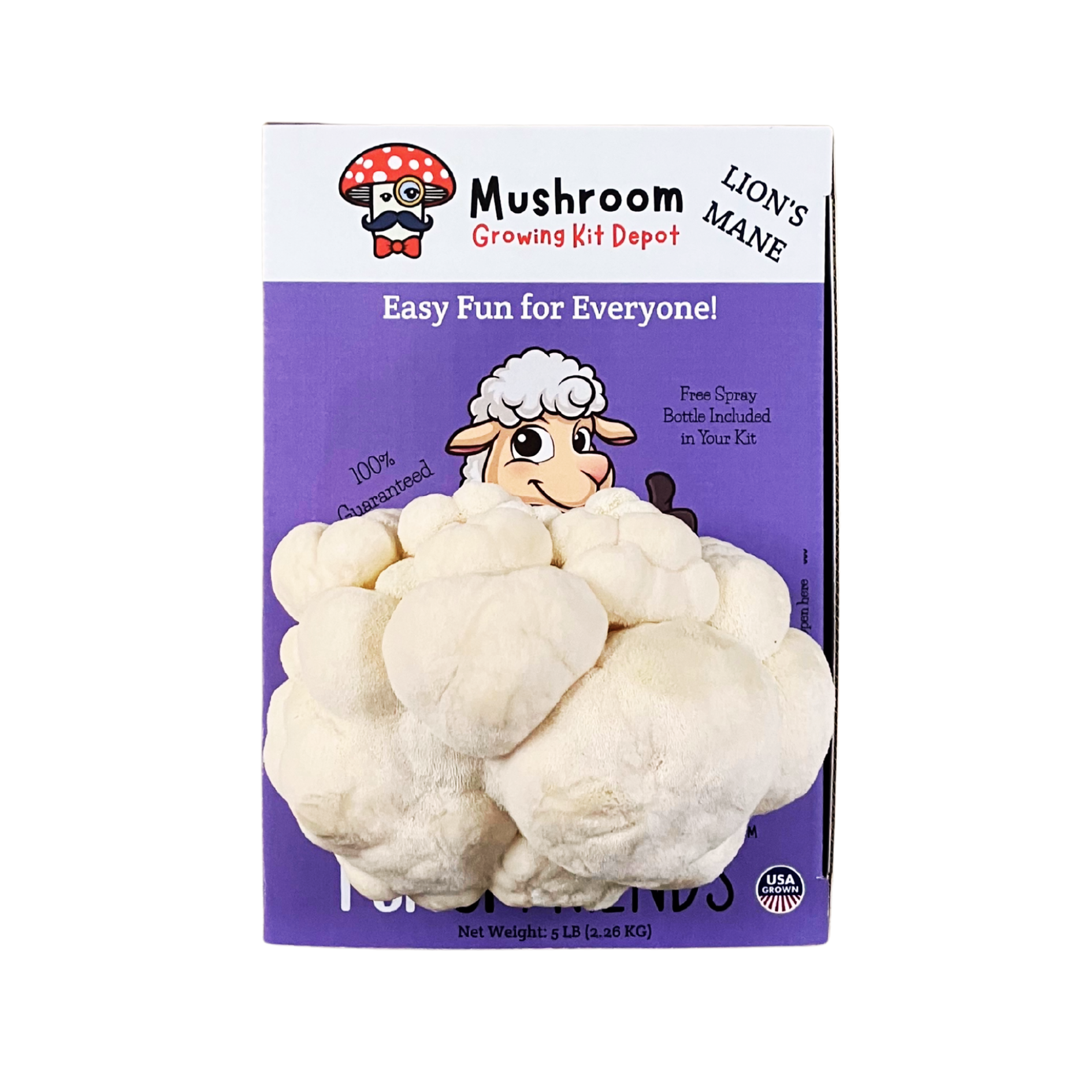 Lil Musheep - Lion's Mane Mushroom Grow Kit - 5 LBS (with box).