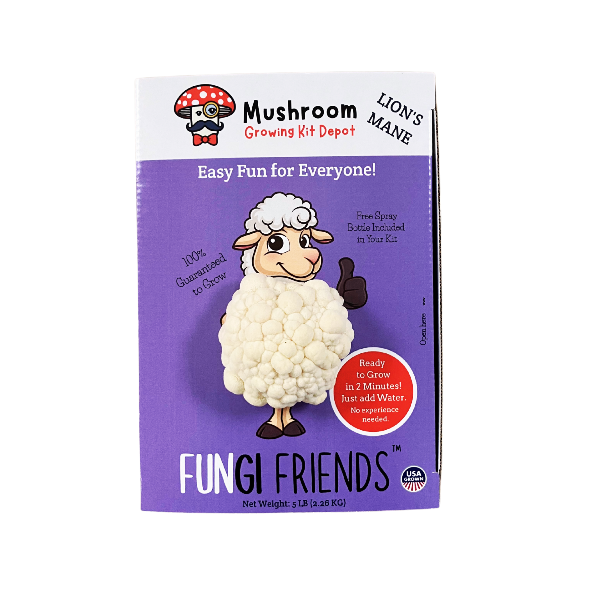Lil Musheep - Lion's Mane Mushroom Grow Kit - 5 LBS (with box).