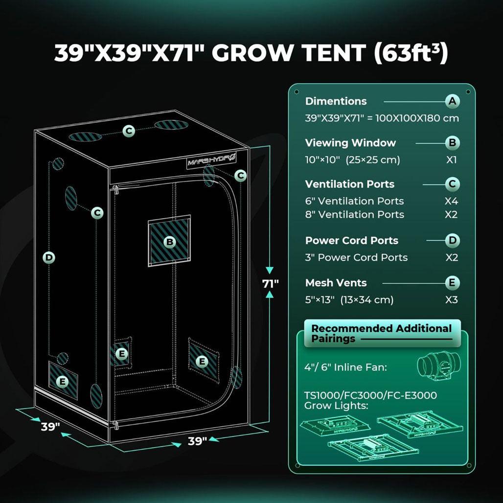 Mars Hydro 3.3' x 3.3' Grow Tent