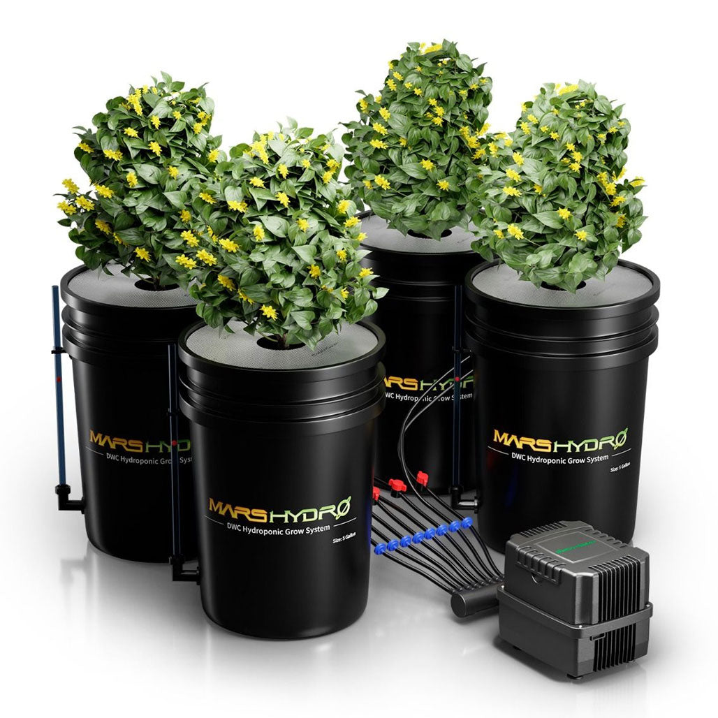 Mars Hydro 5 Gallon, 4 Bucket DWC Hydroponic System