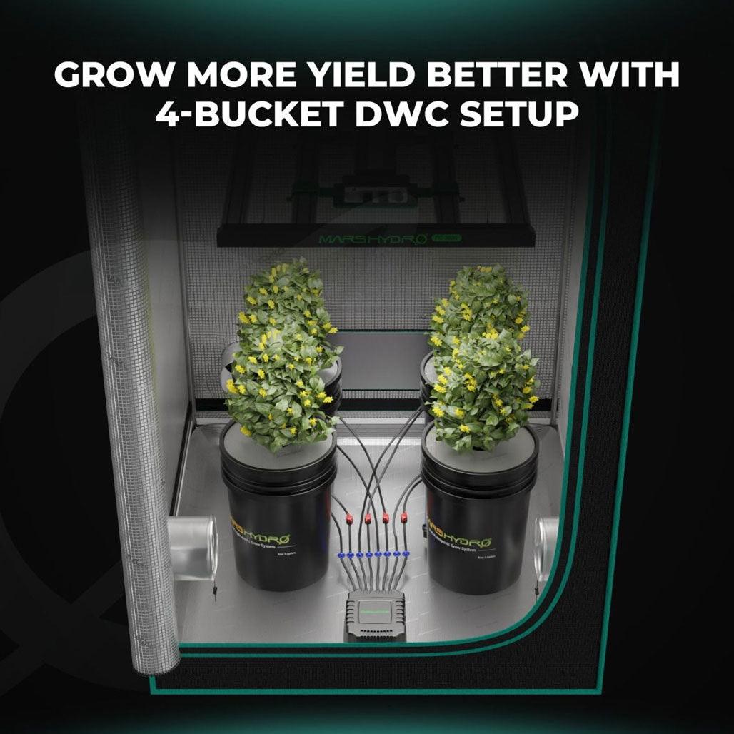 Mars Hydro 5 Gallon, 4 Bucket DWC Hydroponic System